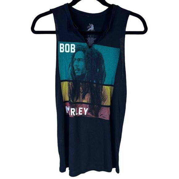 Bob Marley Zion Womens Cut Off Tank Top Size Small Band Tee - Picture 5 of 7